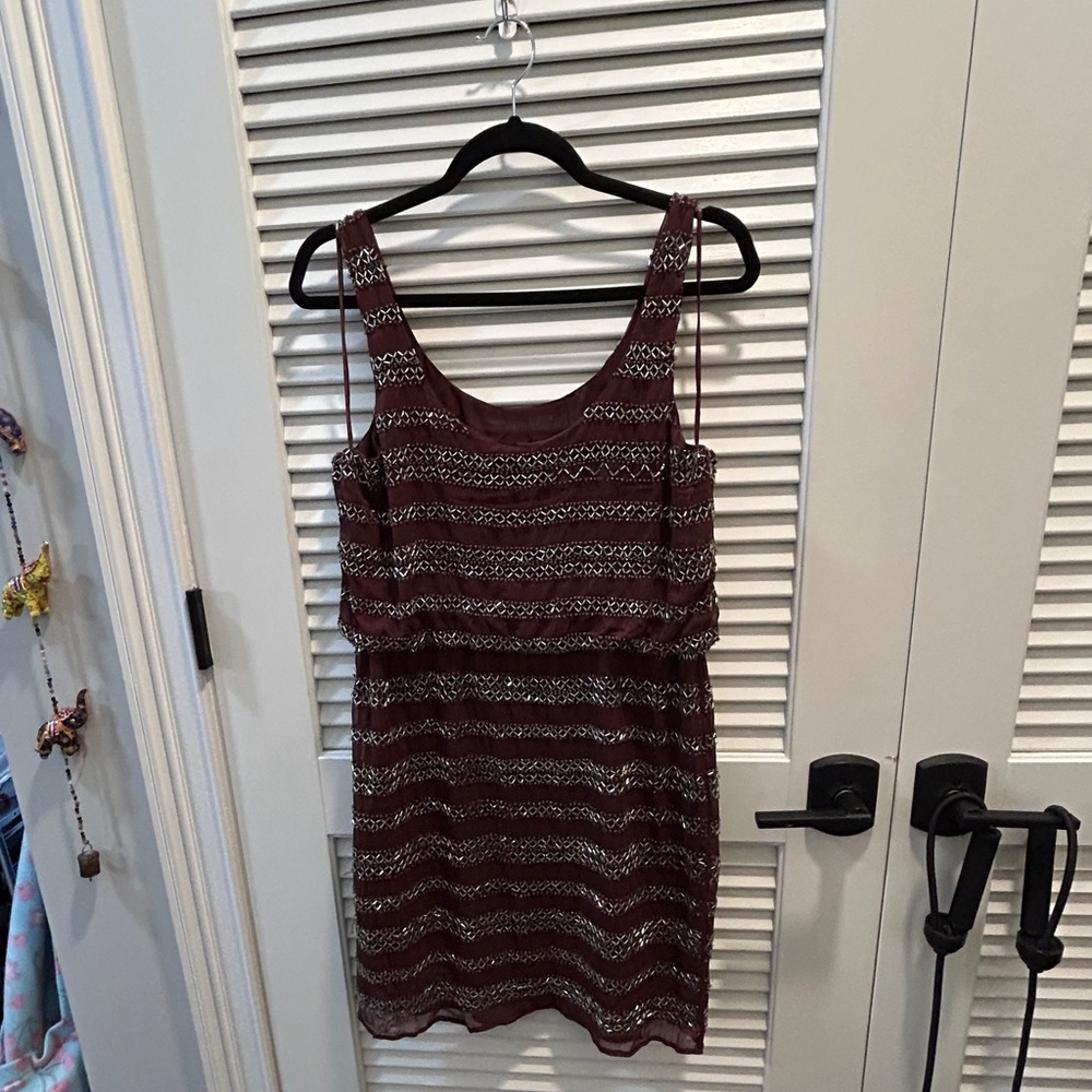 Saks fifth avenue- sleeveless beaded chiffon dress